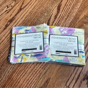 Fisherman's Bend Charm Squares - Pastel Coastal Fabric Pack Lot of Two 5” Quilt